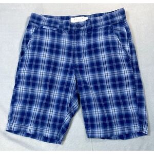 Sonoma Chino Shorts 30 Mens Blue Casual Plaid Golf Outdoors 10‎ Inch Inseam